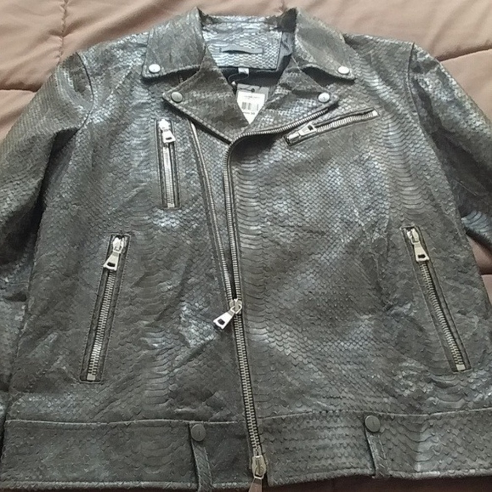 John Varvatos Collection Leather Biker Jacket